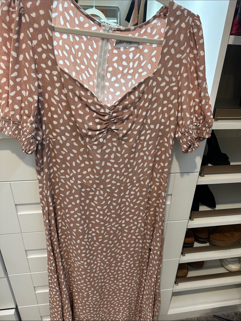 Petal & Pup Dusty Rose Polka-Spot Midi Dress